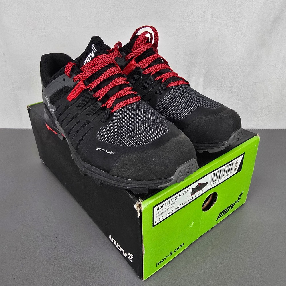 Inov-8 Roclite 315 GTX Womens 11 Black Red Gore-Tex Trail Running Shoes 000719